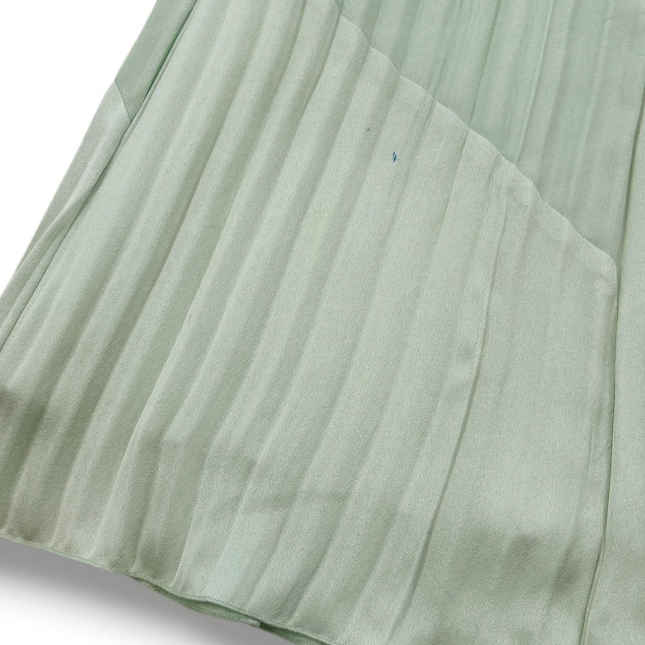 TOCCA トッカ プリーツロングスカート フレア リボン Aライン 黄緑