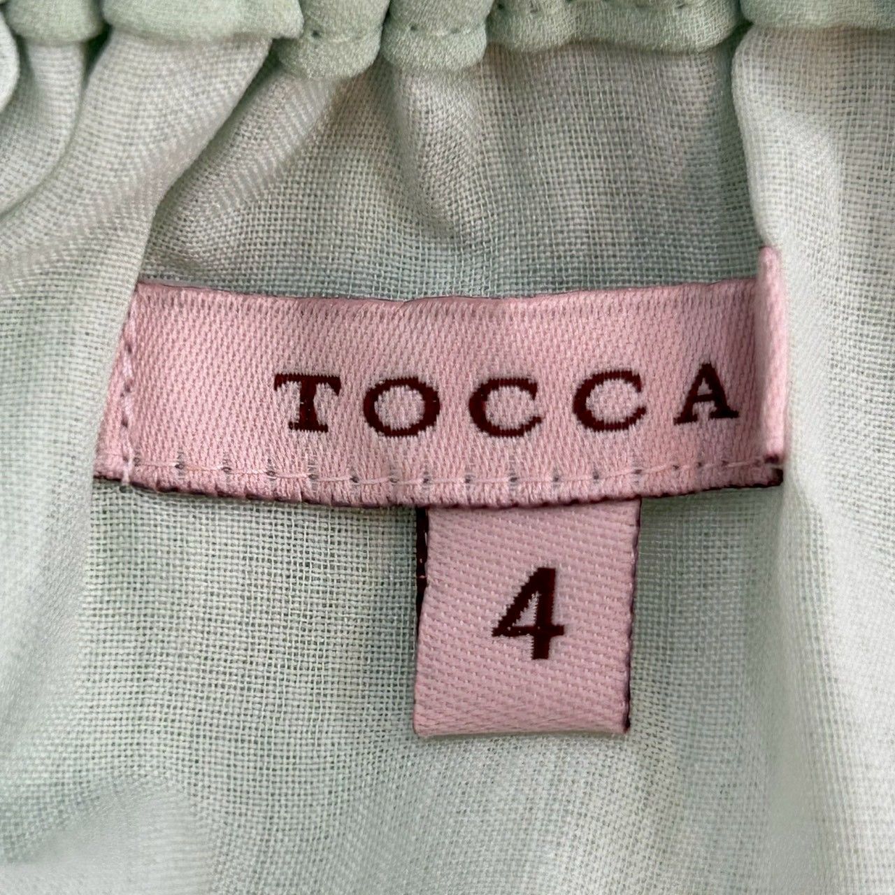 TOCCA トッカ プリーツロングスカート フレア リボン Aライン 黄緑