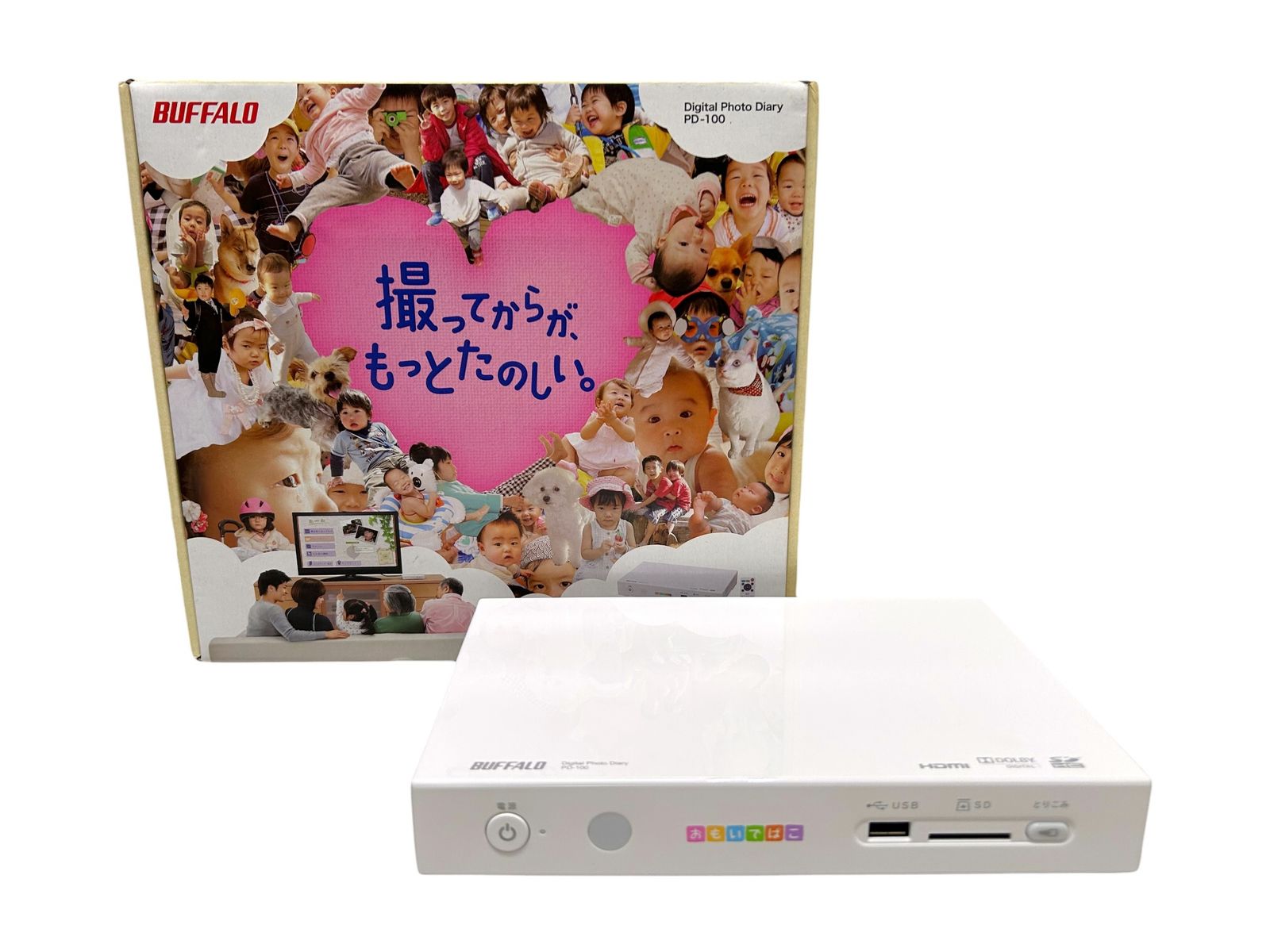 BUFFALO (バッファロー) デジタル フォト アルバム おもいでばこ PD-100 ホワイト 家電/036