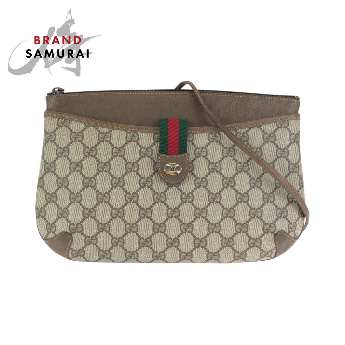 GUCCI グッチ ヴィンテージ シェリーライン ベージュ ブラウン GGスプリームキャンバス ショルダーバッグ メッセンジャーバッグ 602857【中古】