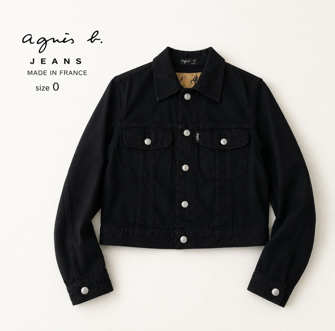 希少 フランス製 agnès b. JEANS Gジャン90年代 ブラック サイズ0