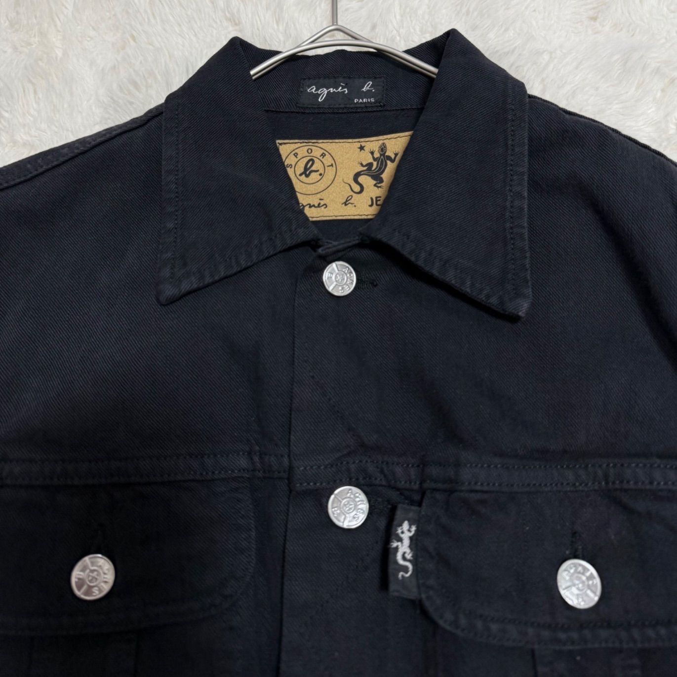 希少 フランス製 agnès b. JEANS Gジャン90年代 ブラック サイズ0