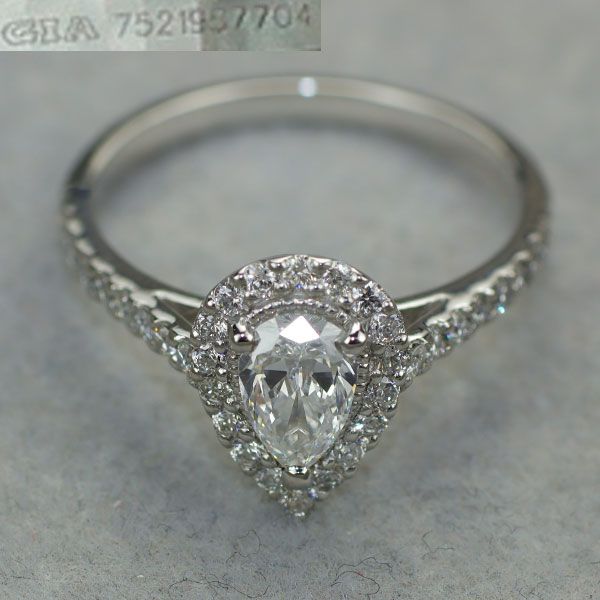 新品 Pt950 最高級ペアシェイプダイヤモンド リング 0.51ct D IF D0 