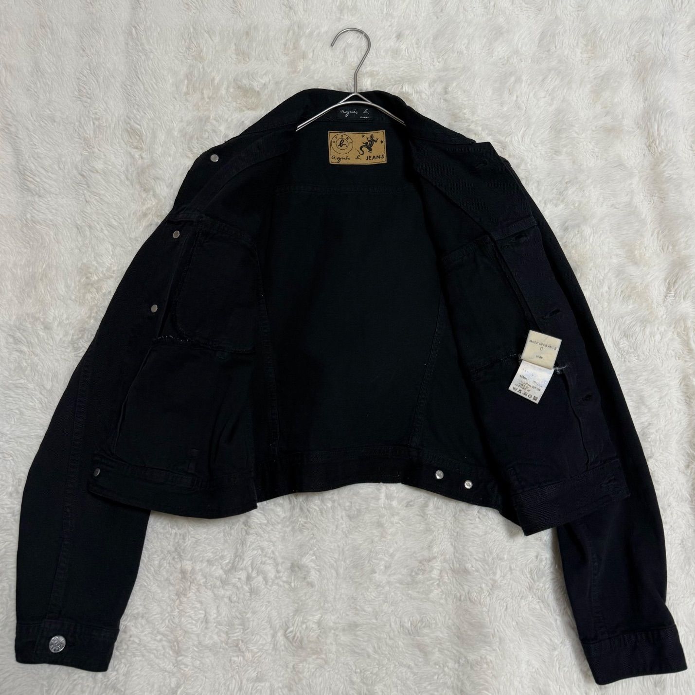 希少 フランス製 agnès b. JEANS Gジャン90年代 ブラック サイズ0
