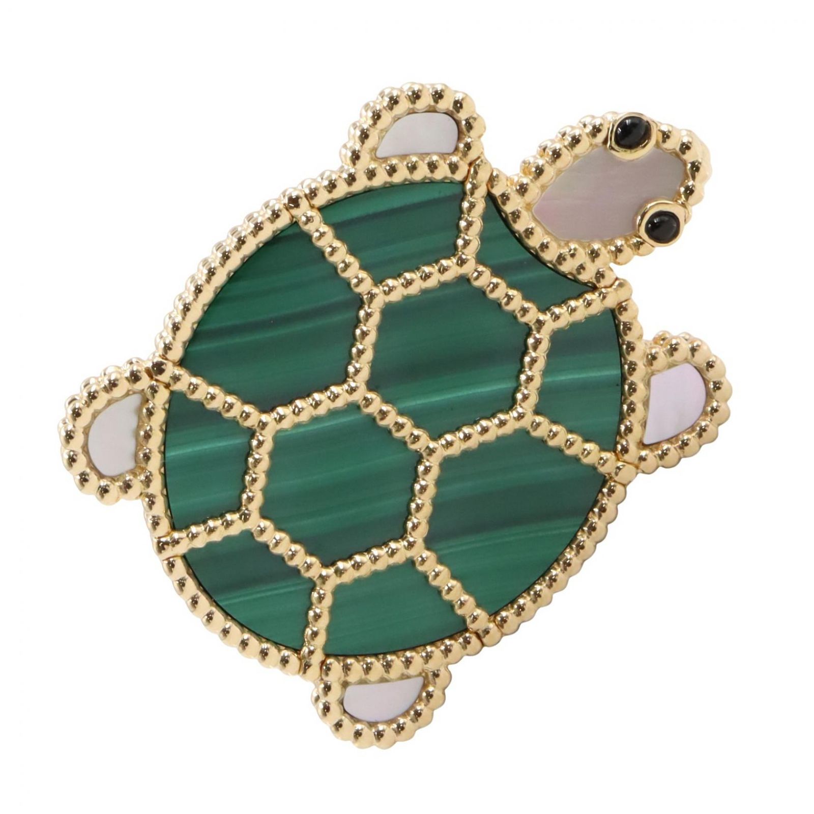 Van Cleef & Arpels ヴァンクリーフ＆アーペル ラッキーアニマルズ タートル マラカイト ブローチ ブローチ