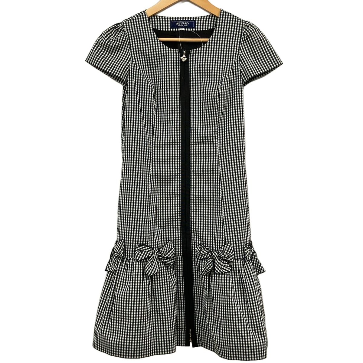 ☆新品☆ M'S GRACY 半袖ひざ丈ワンピース 36 M'S GRACY(エムズグレイシー) ワンピース サイズ36 S レディース美品
