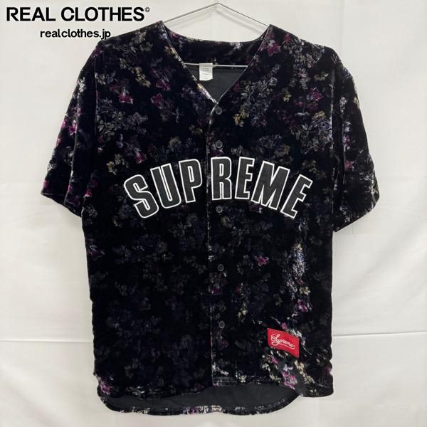 Mサイズ 19aw シュプリーム ベロア ベースボールジャージ Supreme/シュプリーム【19AW】Floral Velour Baseball Jersey