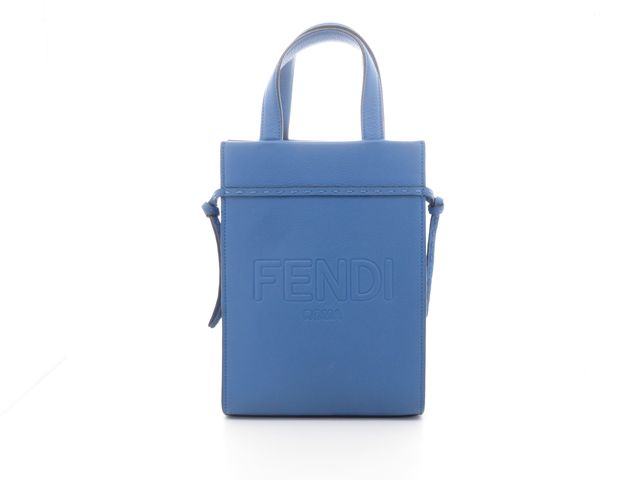 FENDI フェンディ バッグ ゴートゥショッパー スモール ライトブルー レザー ﾊﾞｯｸﾞ 7VA584 レザー ブルー レディース【中古】【437】