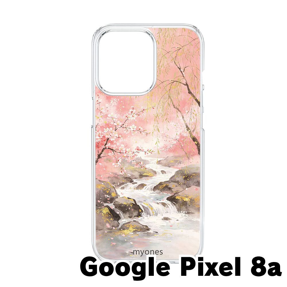 新品未使用】Google Pixel 8a クリア ハードケース (川と花) さくら