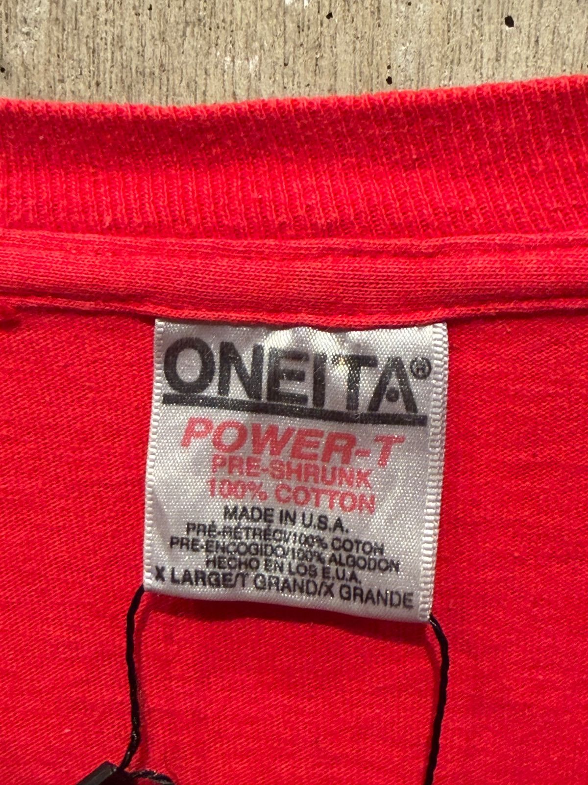 80s USA製CHICAGO BULLS NBAシングルステッチONEITA 90s USA製 NBA / CHICAGO BULLS 】 1990年代 ONEITA オニータ 赤