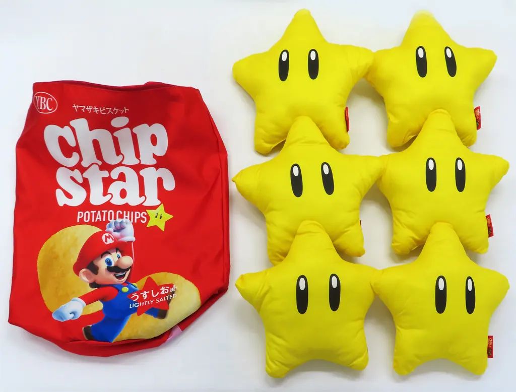 【中古】クッション・本体 マリオ＆スーパースター “ビッグ”スタークッションセット 「スーパーマリオブラザーズ ワンダー×チップスター」 さあ、スターを手に入れろ! チップスター×スーパーマリオキャンペーン 当選品 Aコース