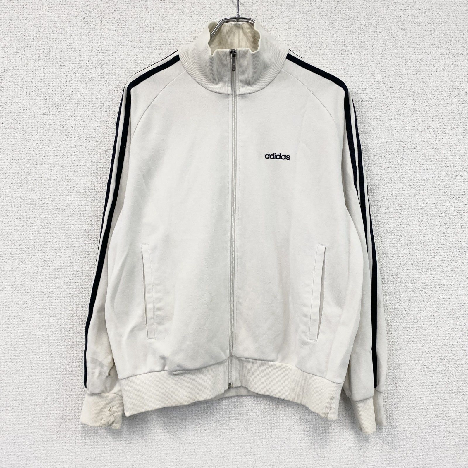 adidas アディダス トラックジャケット/ジャージ 白 ホワイト Mサイズ 