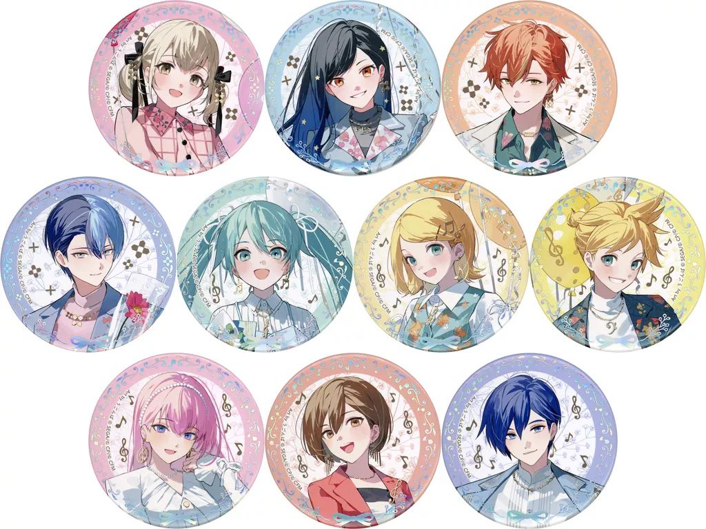 【中古】バッジ・ビンズ 全10種セット 「プロジェクトセカイ カラフルステージ! feat. 初音ミク 4th Anniversary 感謝祭 オーロラ箔押し缶バッジコレクション C」
