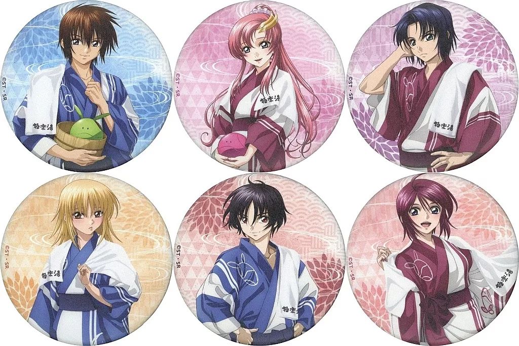 【中古】バッジ・ビンズ 全6種セット 「機動戦士ガンダムSEED FREEDOM×極楽湯・RAKU SPA トレーディング和紙風缶バッジ」