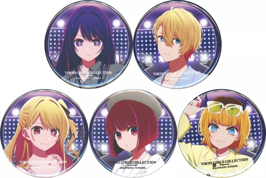 【中古】バッジ・ビンズ 全5種セット 缶バッジ 「RAFFLE(ラッフル) 推しの子×TOKYO GIRLS COLLECTION 2024 SPRING/SUMMER オンラインくじ」 F賞