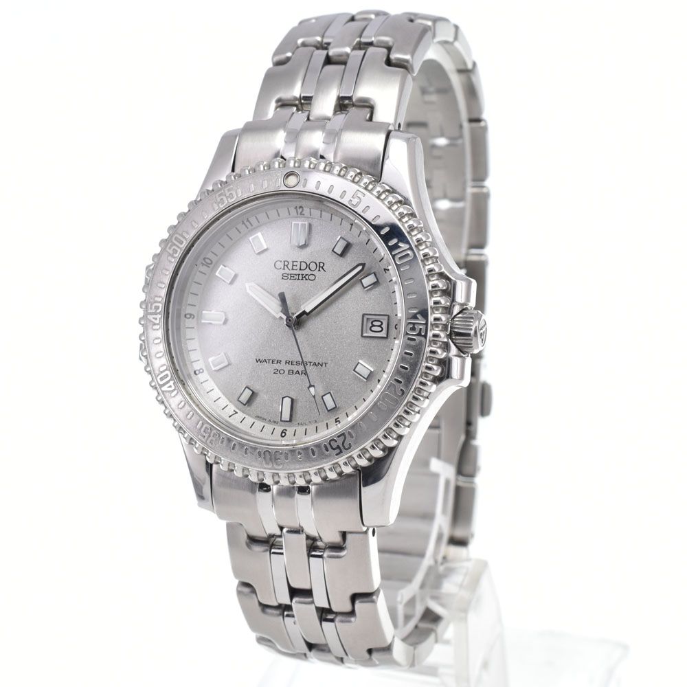 セイコー SEIKO 8J82-6A10 クレドール パシフィーク デイト シルバー