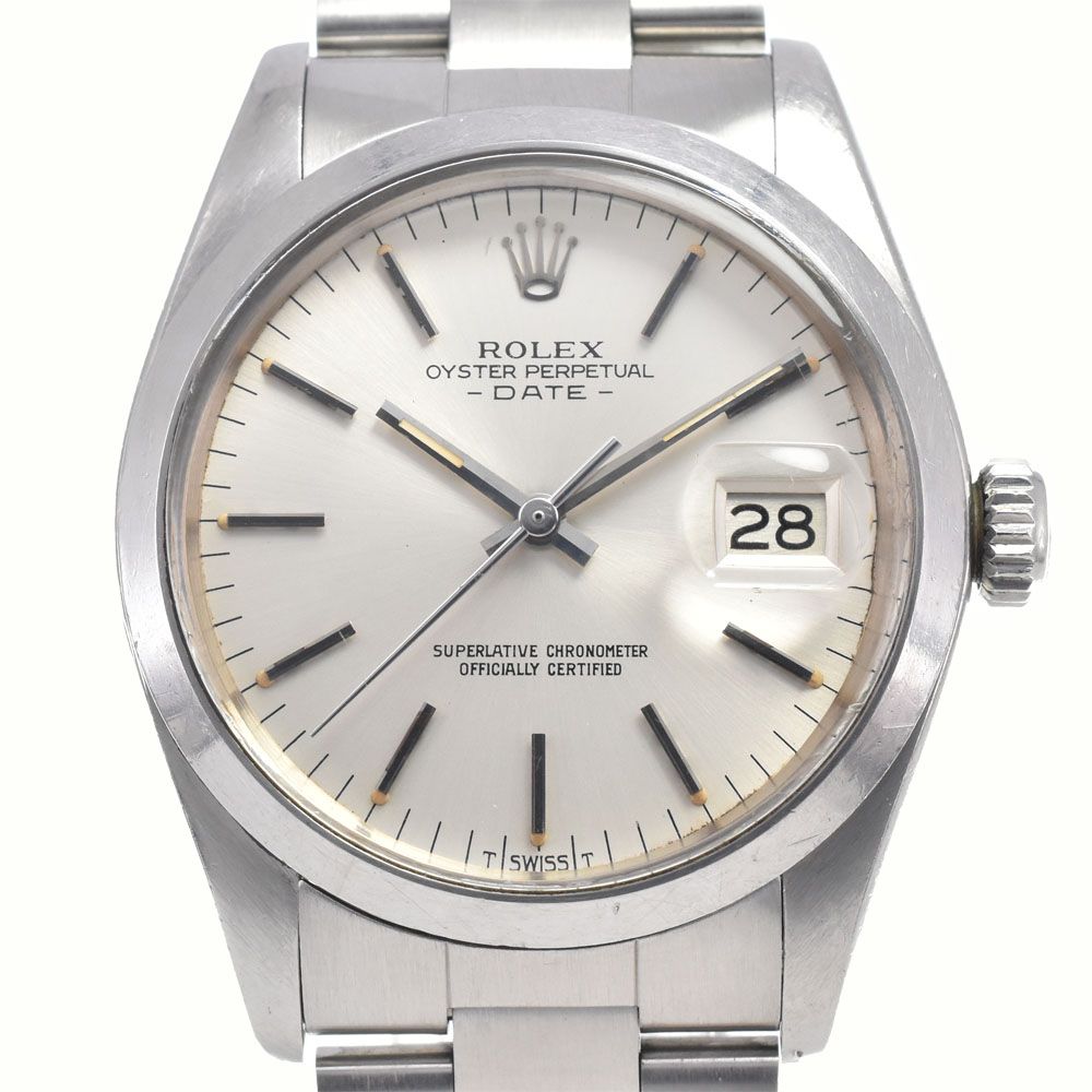 ロレックス ROLEX 1500 ヴィンテージ オイスターパーペチュアル デイト Cal.1570 シルバー 自動巻き メンズ 良品 腕時計 L#147412