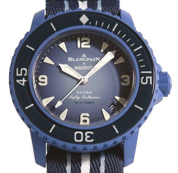 未使用 Swatch × Blancpain スウォッチ × ブランパン フィフティファゾムス SO35A100 自動巻き メンズ