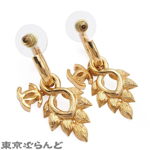 シャネル CHANEL ピアス ドロップ ゴールド メタル ラインストーン