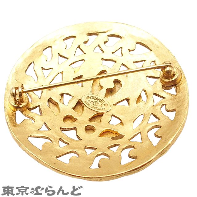 難あり　シャネル　ビンテージプローチ シャネル CHANEL ブローチ ゴールド メタル ラウンド ココマーク