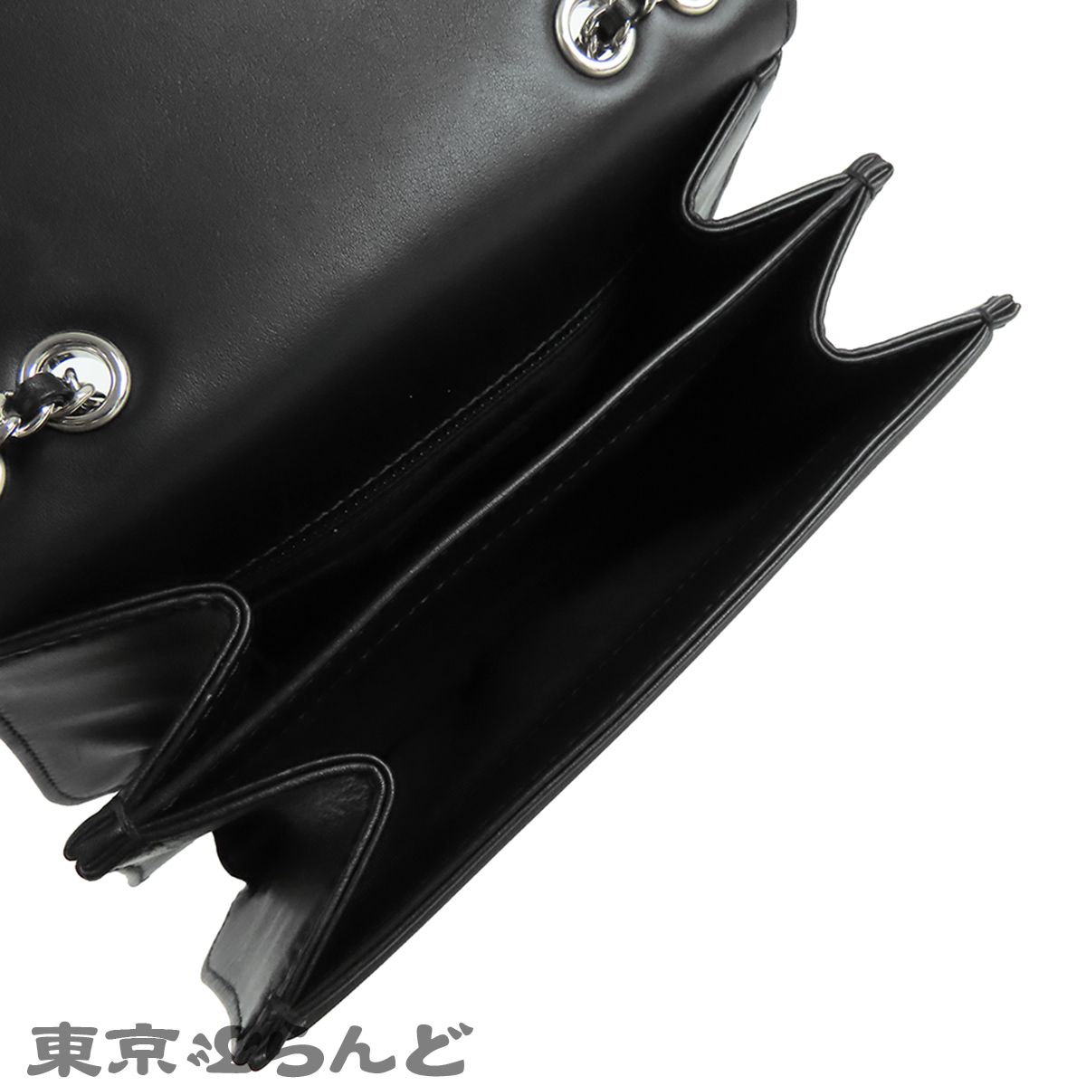 シャネル CHANEL チェーンショルダーバッグ ブラック 黒 シルバー金具
