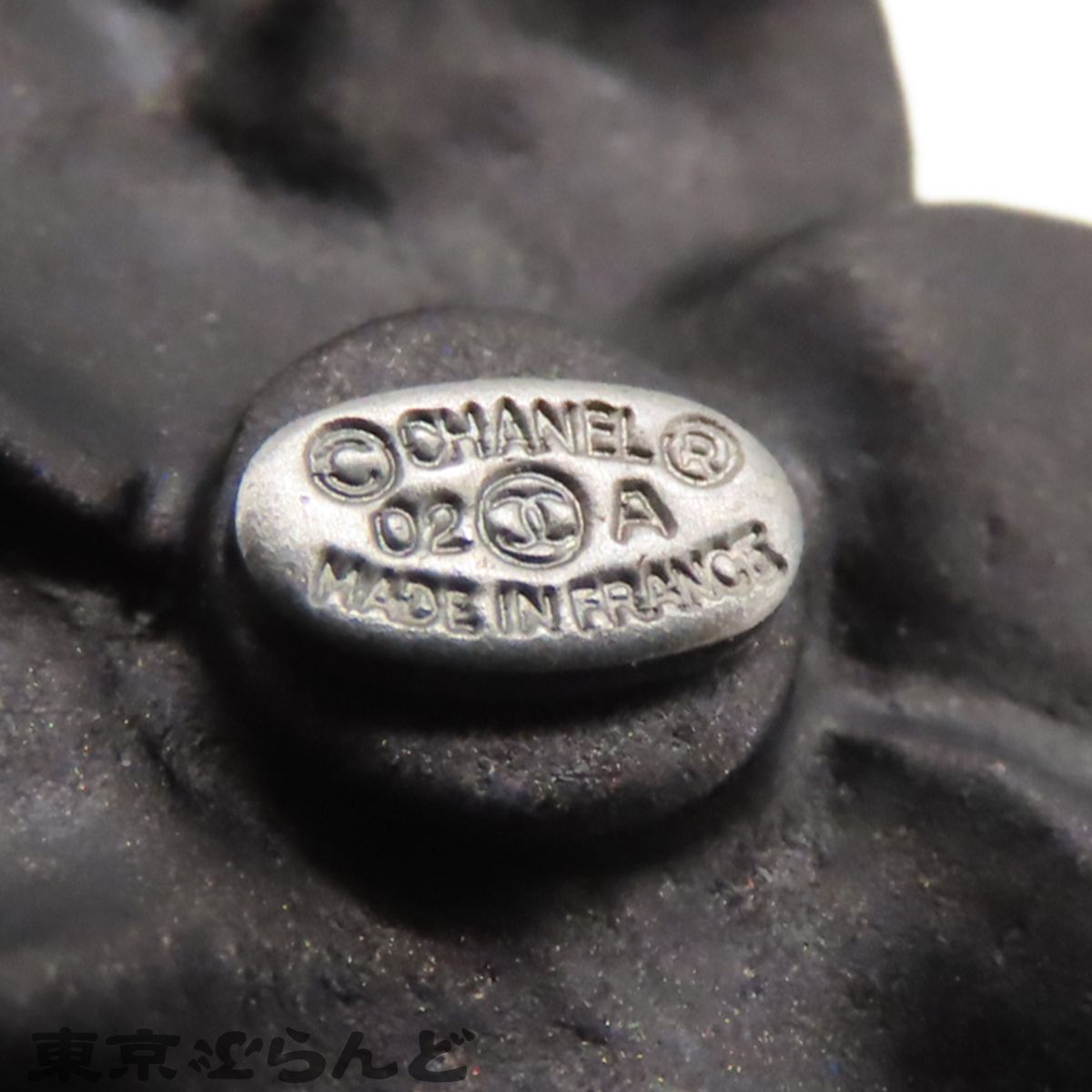 シャネル CHANEL ピアス ブラック メタル ラインストーン カメリア