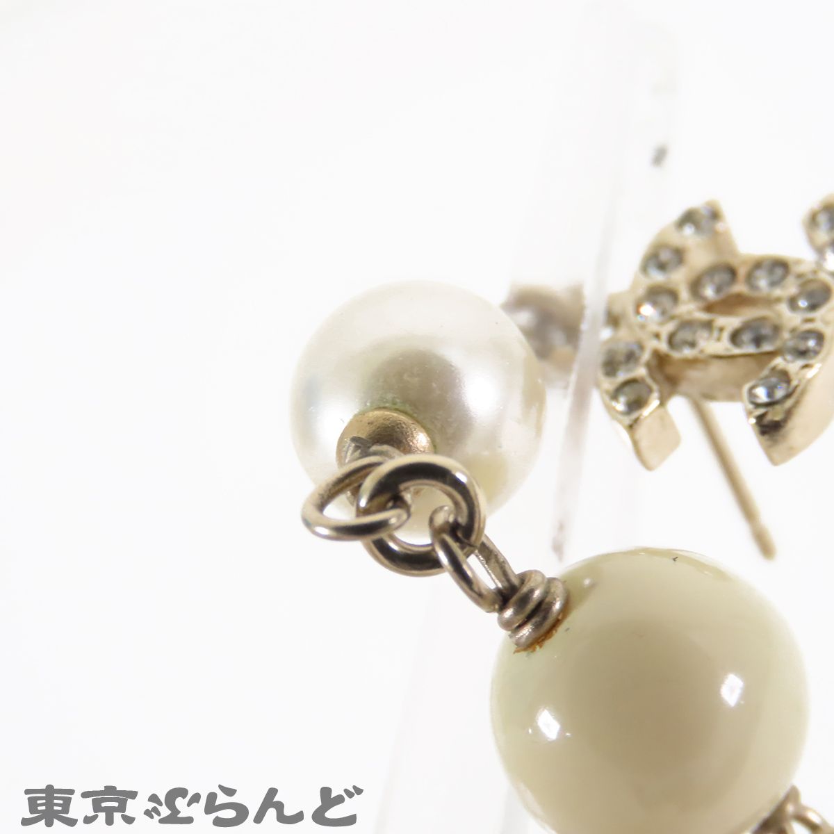シャネル CHANEL ココマーク ドロップ ピアス ゴールド メタル ライン 