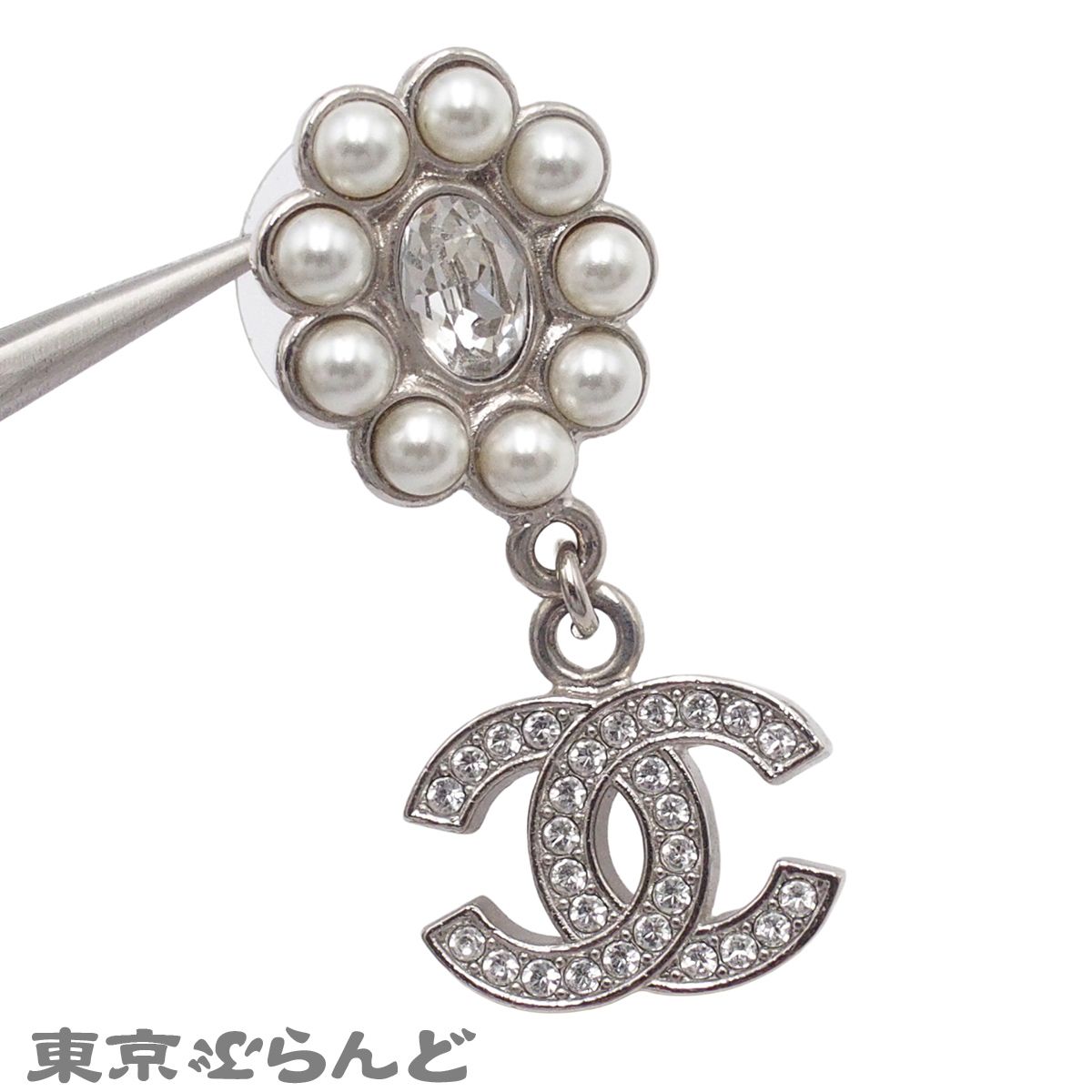 シャネル CHANEL ピアス スイング ココマーク シルバー メタル