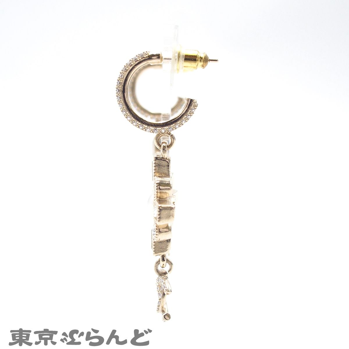 シャネル CHANEL ピアス ライトゴールド メタル ココマーク ライン