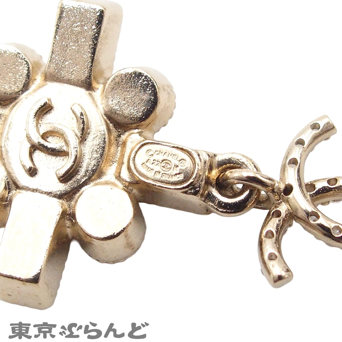 シャネル CHANEL ピアス ライトゴールド メタル ココマーク ライン