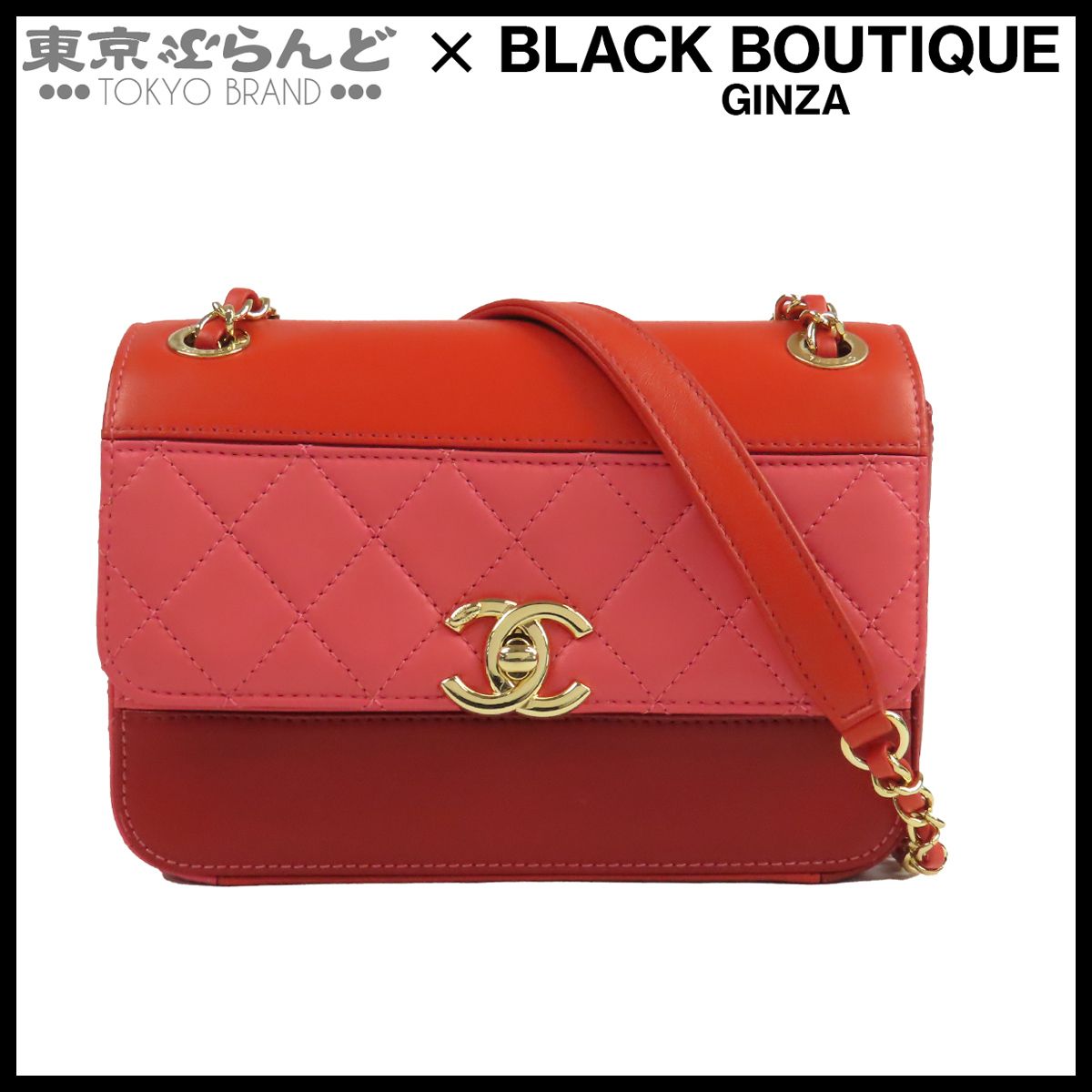 シャネル CHANEL ココマーク Wチェーン フラップバッグ レッド ゴールド金具 レザー マトラッセステッチ 28番台 ショルダーバッグ レディース 101850127