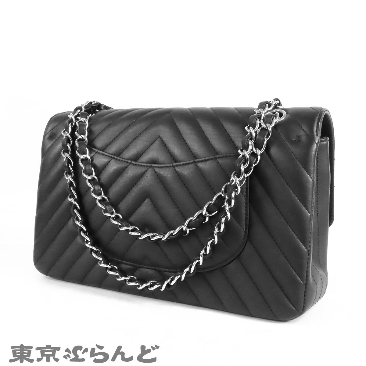 シャネル CHANEL Wチェーンショルダーバッグ A01166 ブラック シルバー