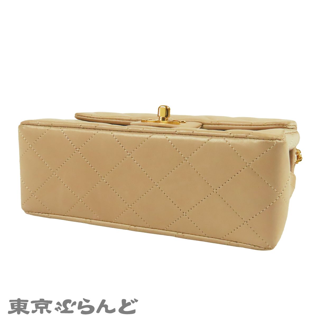 CHANEL ショルダーバッグ ベージュ ゴールド金具 シャネル CHANEL チェーンショルダーバッグ ベージュ ゴールド金具