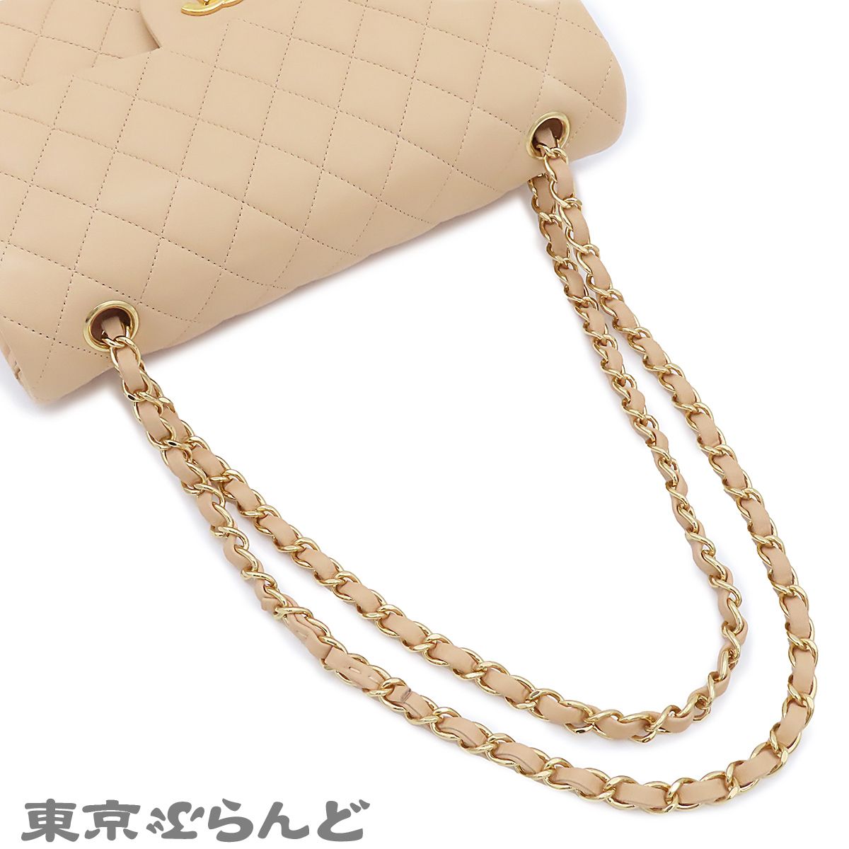 シャネル CHANEL ショルダーバッグ A01113 ベージュ ゴールド金具 