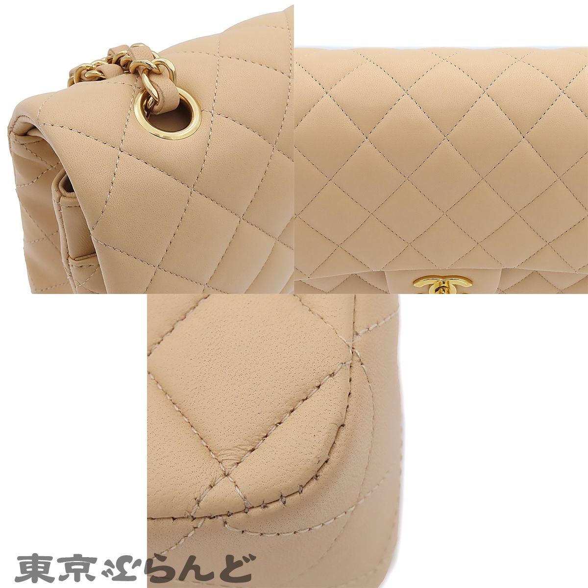 シャネル CHANEL ショルダーバッグ A01113 ベージュ ゴールド金具
