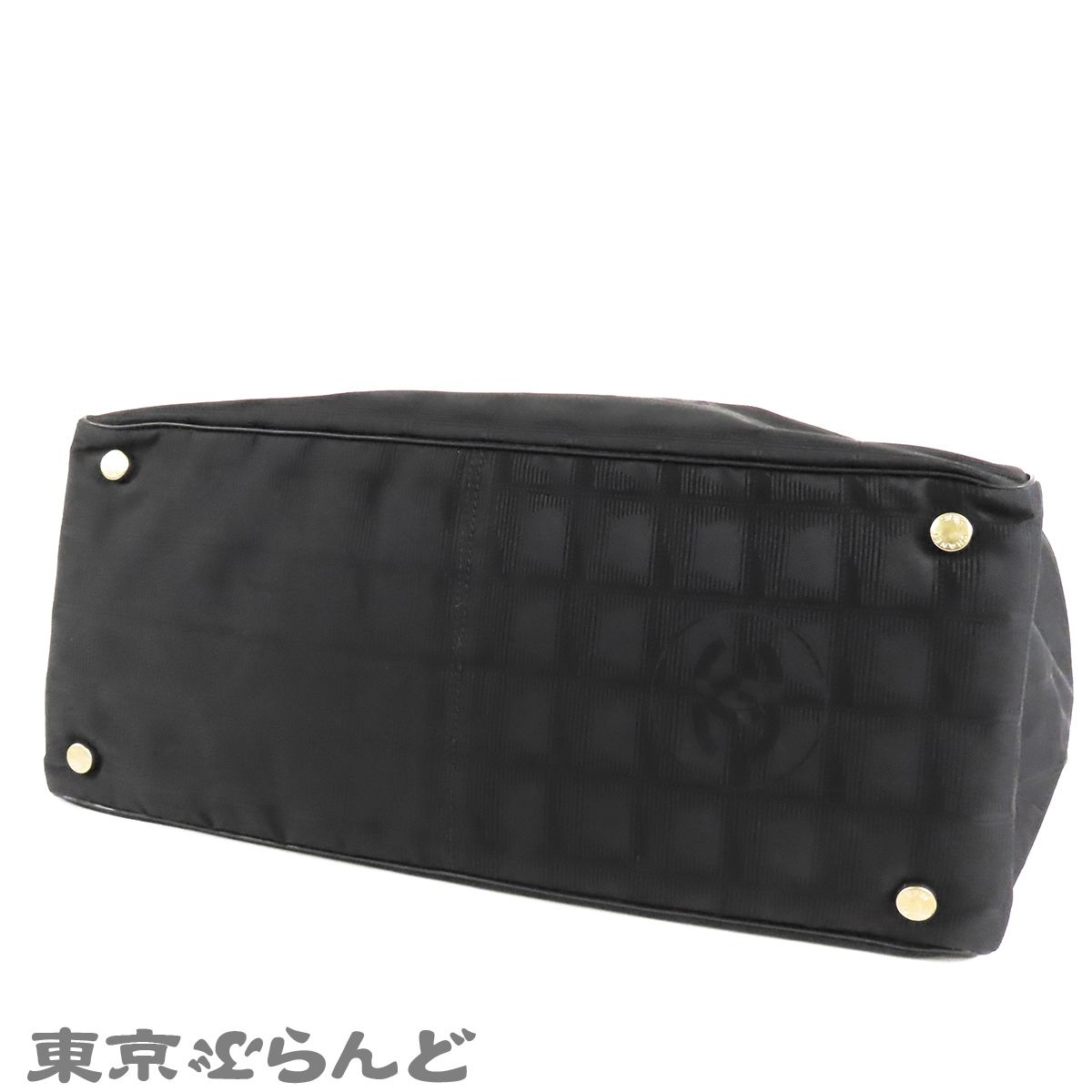 シャネル CHANEL ニュートラベルライン トートMM ブラック 黒 ゴールド 