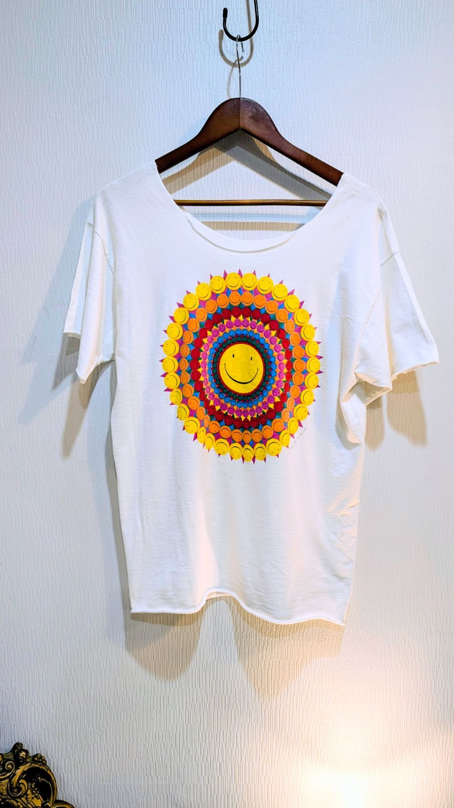 90s　 black jack inc Smiley Face　Tshirts Psychedelic スマイリー　Tシャツ　ブラックジャック　サイケデリック　アシッドハウス　Mサイズ程度