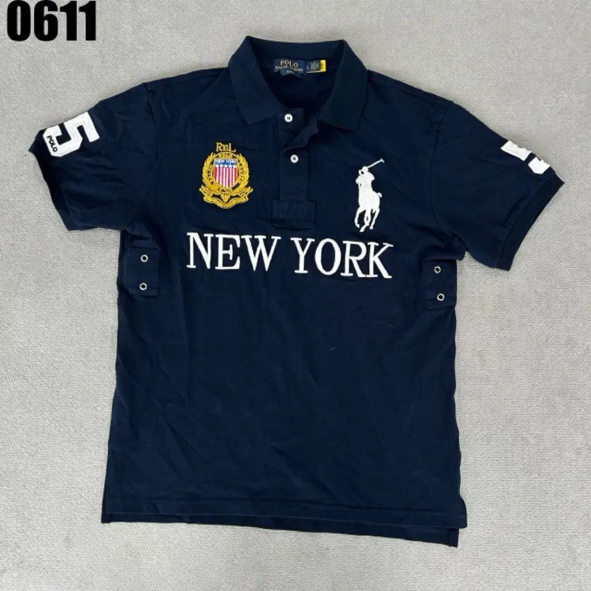 ポロラルフローレン NEW YORK 半袖 カラーTシャツ ネイビー L