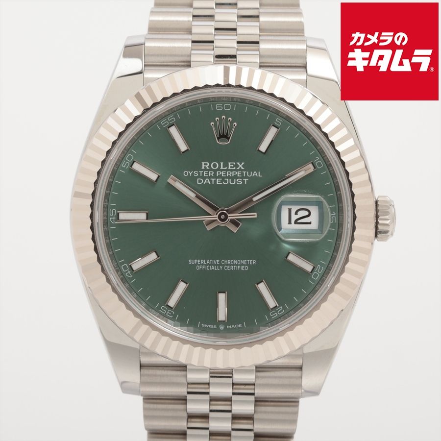 【中古】 【美品】 ロレックス(ROLEX) デイトジャスト 41 ミントグリーン 126334 ステンレス/ホワイトゴールド JB