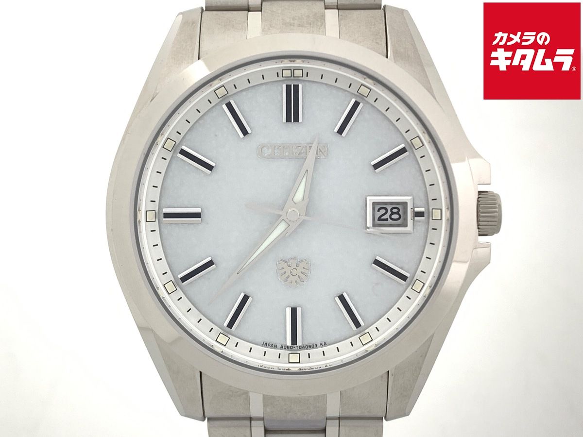 【中古】 【美品】 シチズン ザ・シチズン ホワイト AQ4091-56A/A060-T027351 スーパーチタニウム