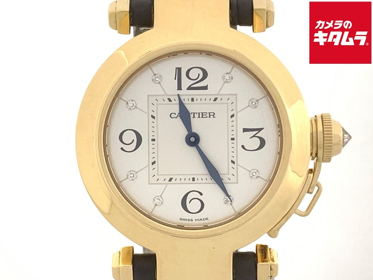 【中古】 【良品】 カルティエ パシャ 32mm シルバー WJ11891G イエローゴールド