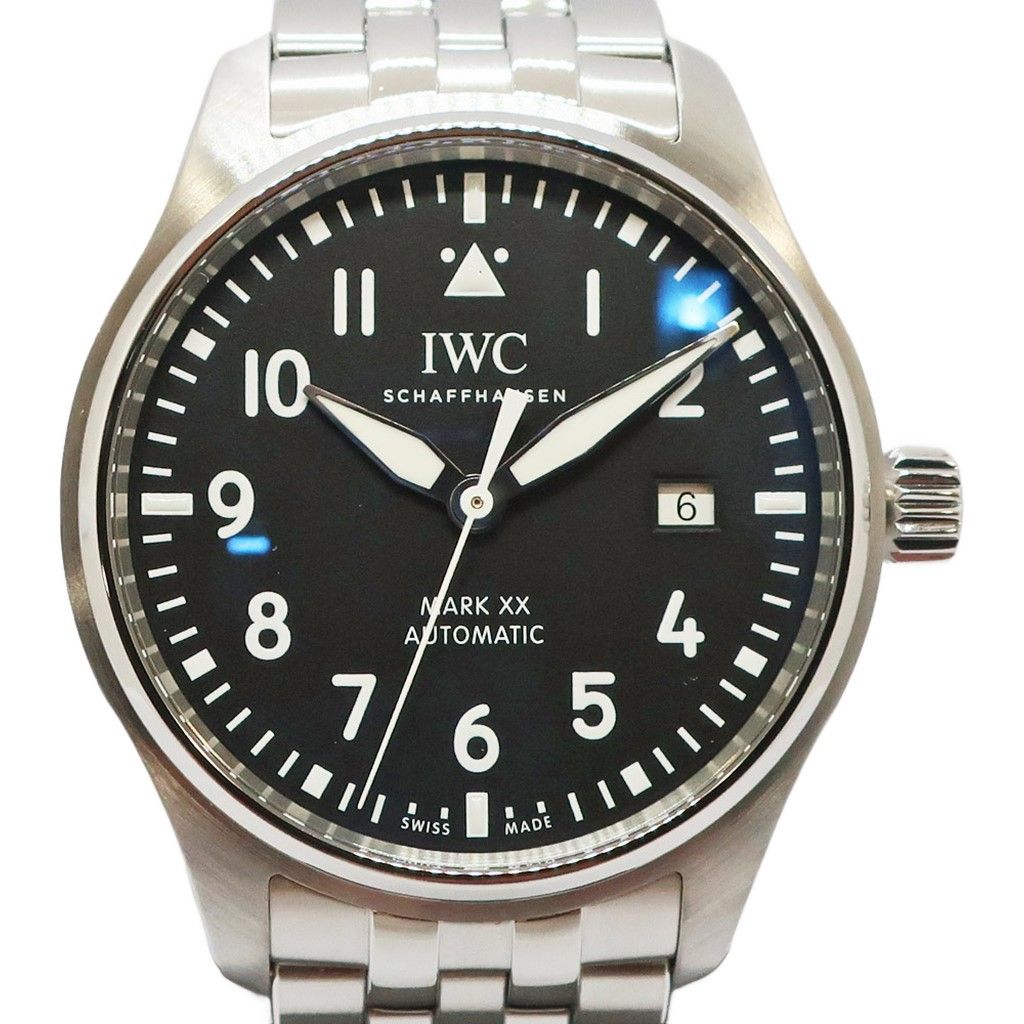 【天白】仕上済 IWC パイロットウォッチ マーク20 IW328202 ブラック SS メンズ 自動巻き 腕時計 男