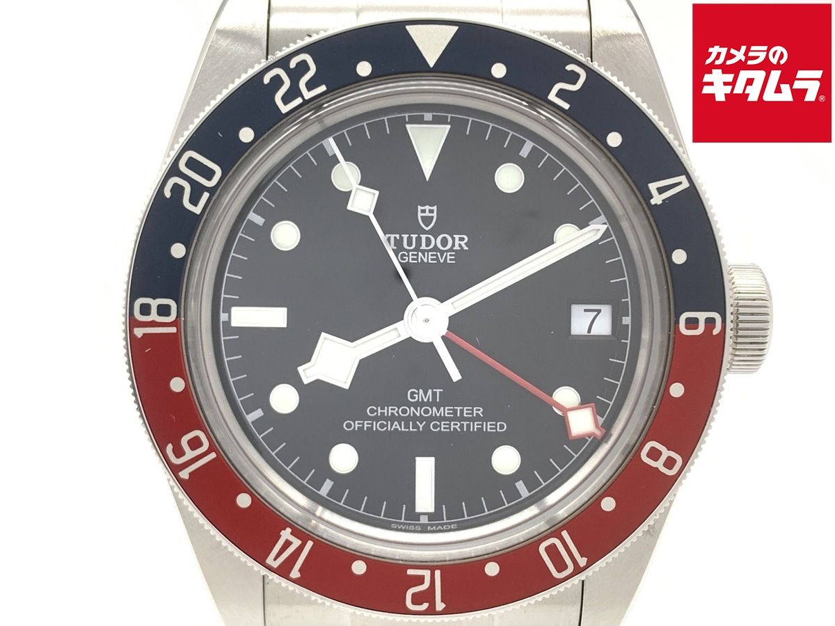 【中古】 【良品】 チューダー ブラックベイ GMT ブラック 79830RB ステンレススティール ブルー/レッドベゼル SSブレス