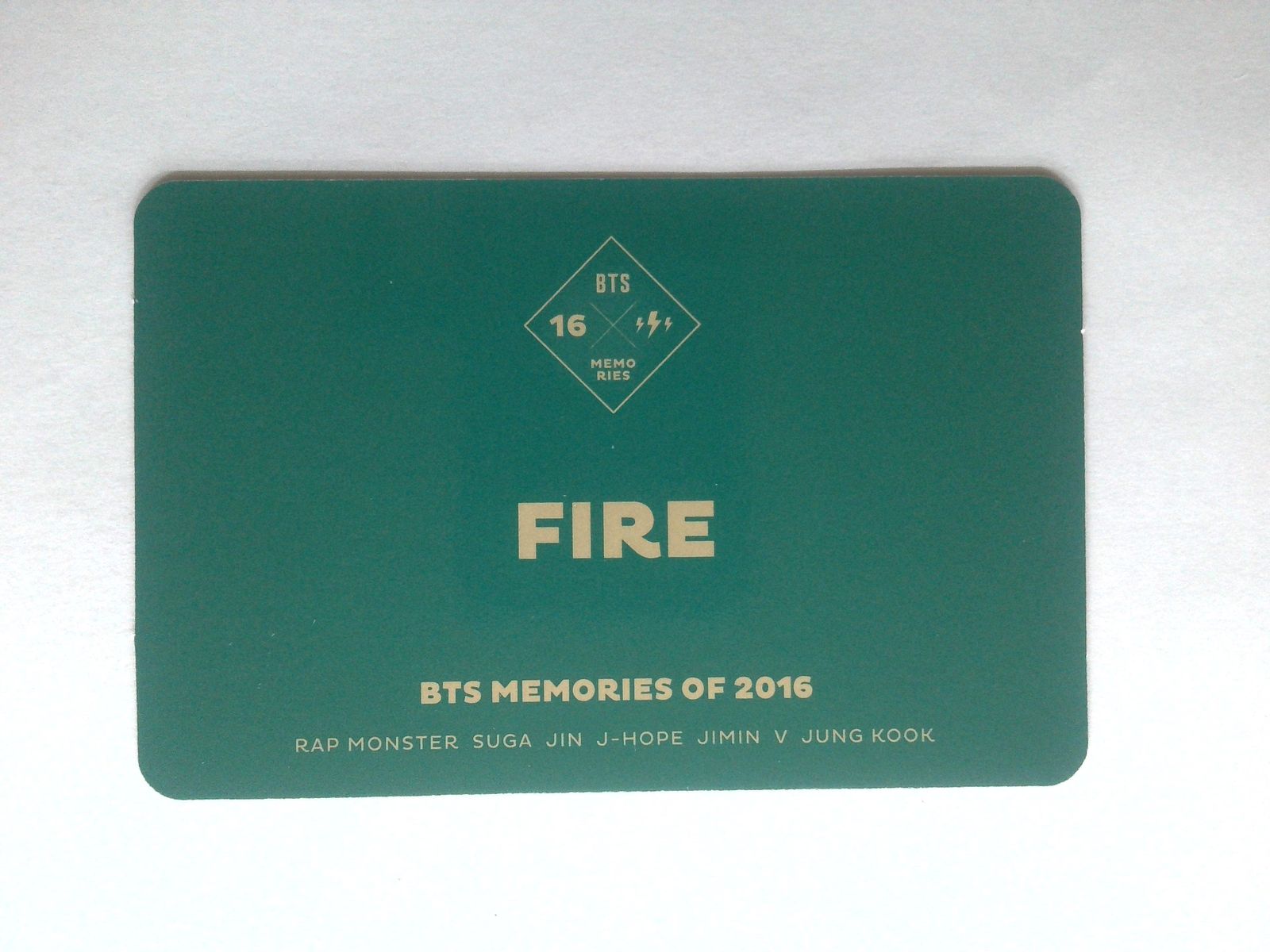 BTS トレカ Memories of 2016 FIRE DVD 封入特典 集合 バンタン - メルカリ
