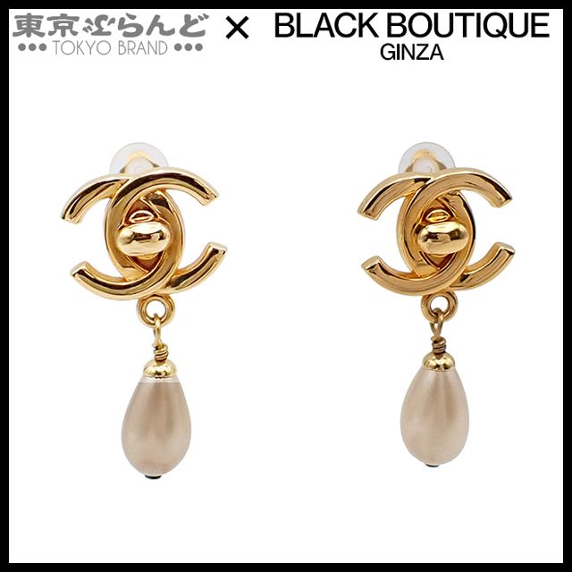 101817708 シャネル CHANEL イヤリング ゴールド メタル コスチュームパール ココマーク スイングパール レディース 96A ヴィンテージ
