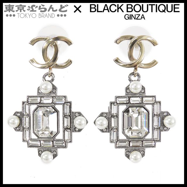 シャネル CHANEL ココマーク ビジュー ゴールドxシルバー フェイク
