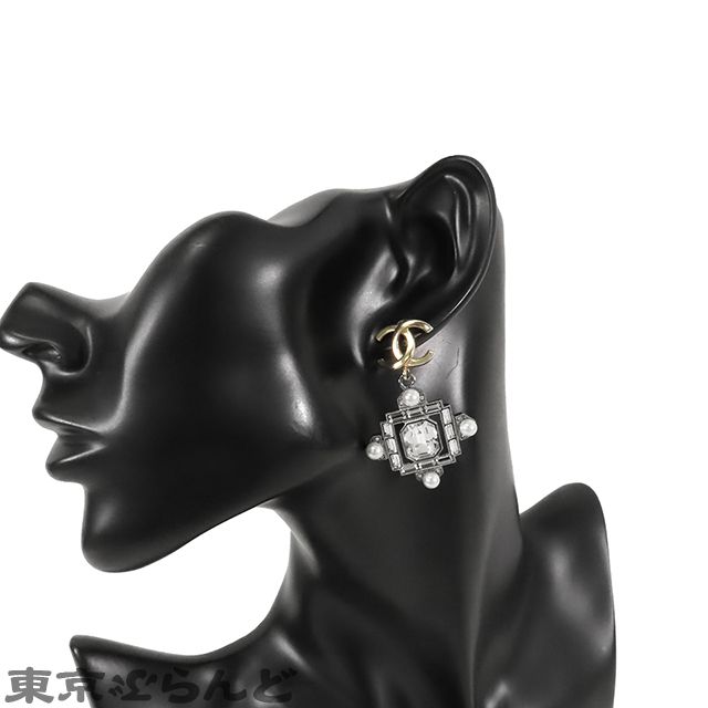 シャネル B20Pピアス シャネル CHANEL ココマーク ビジュー ゴールドxシルバー フェイク
