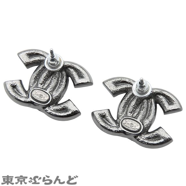 シャネル CHANEL ピアス シルバー メタル ラインストーン ココマーク