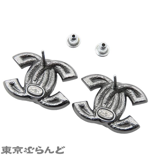 シャネル CHANEL ピアス シルバー メタル ラインストーン ココマーク