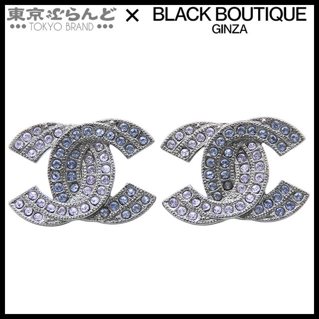 シャネル CHANEL ピアス シルバー メタル ラインストーン ココマーク